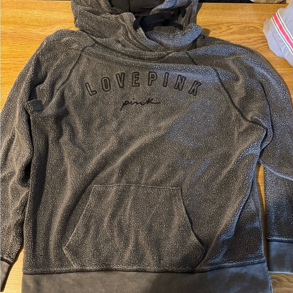 Gray Love Pink Hoodie